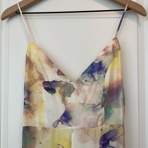 Watercolor silky long jumpsuit